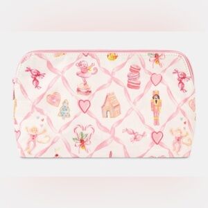 LoveshakFancy x Roller Rabbit sugarplum lattice makeup bag, s: L, new with tags